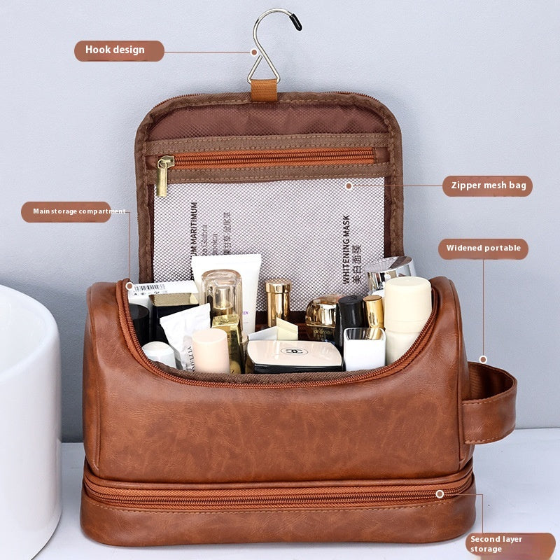 Leather Toiletry Bag| Cosmatic Grooming Organizer