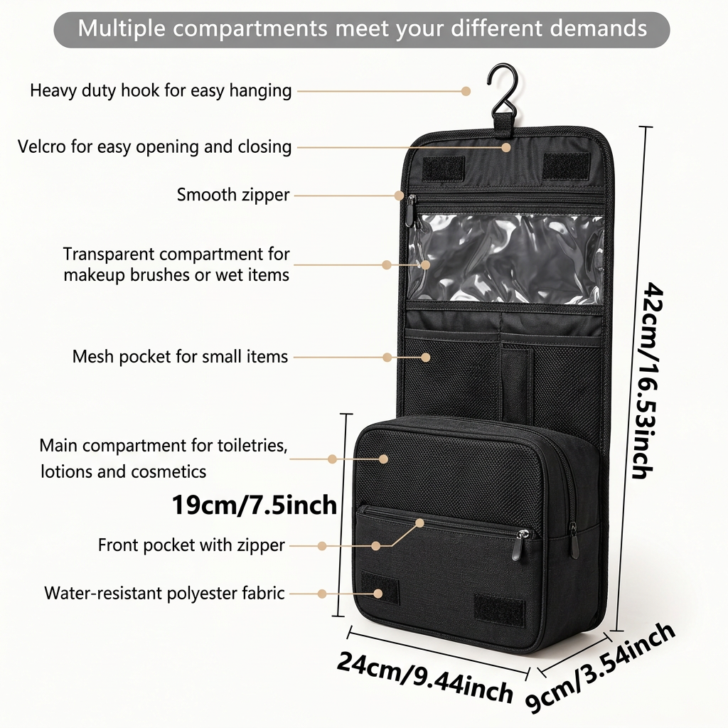 TOMPOLIS Hanging Travel Toiletry Bag